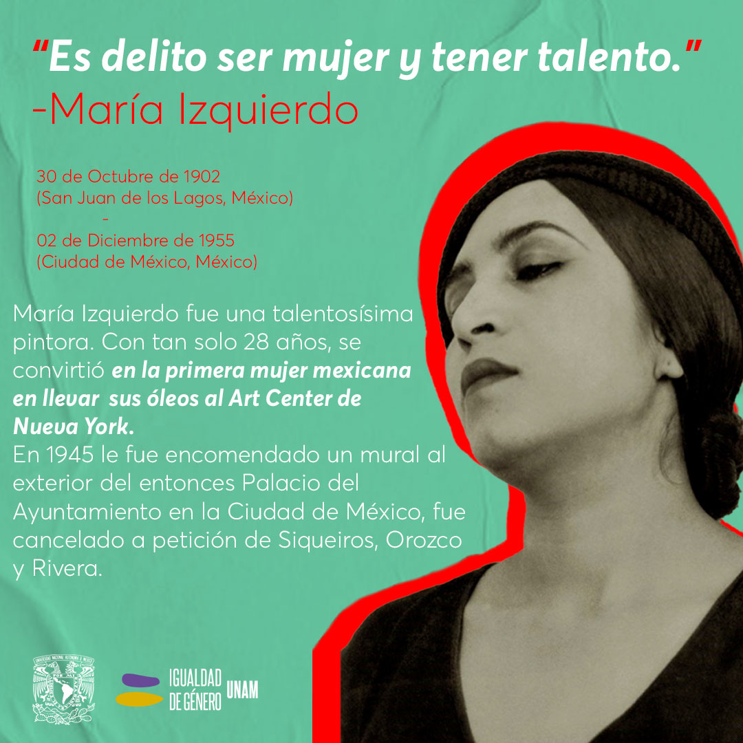 ser mujer y tener talento María Izquierdo CIGU UNAM